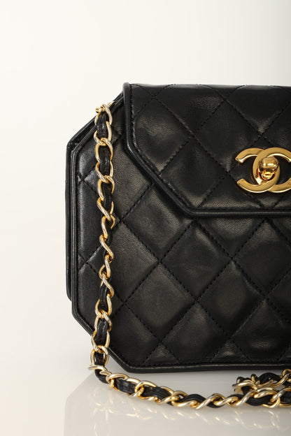 Extremely Rare Chanel 1989 Lambskin Octagon Mini Bag