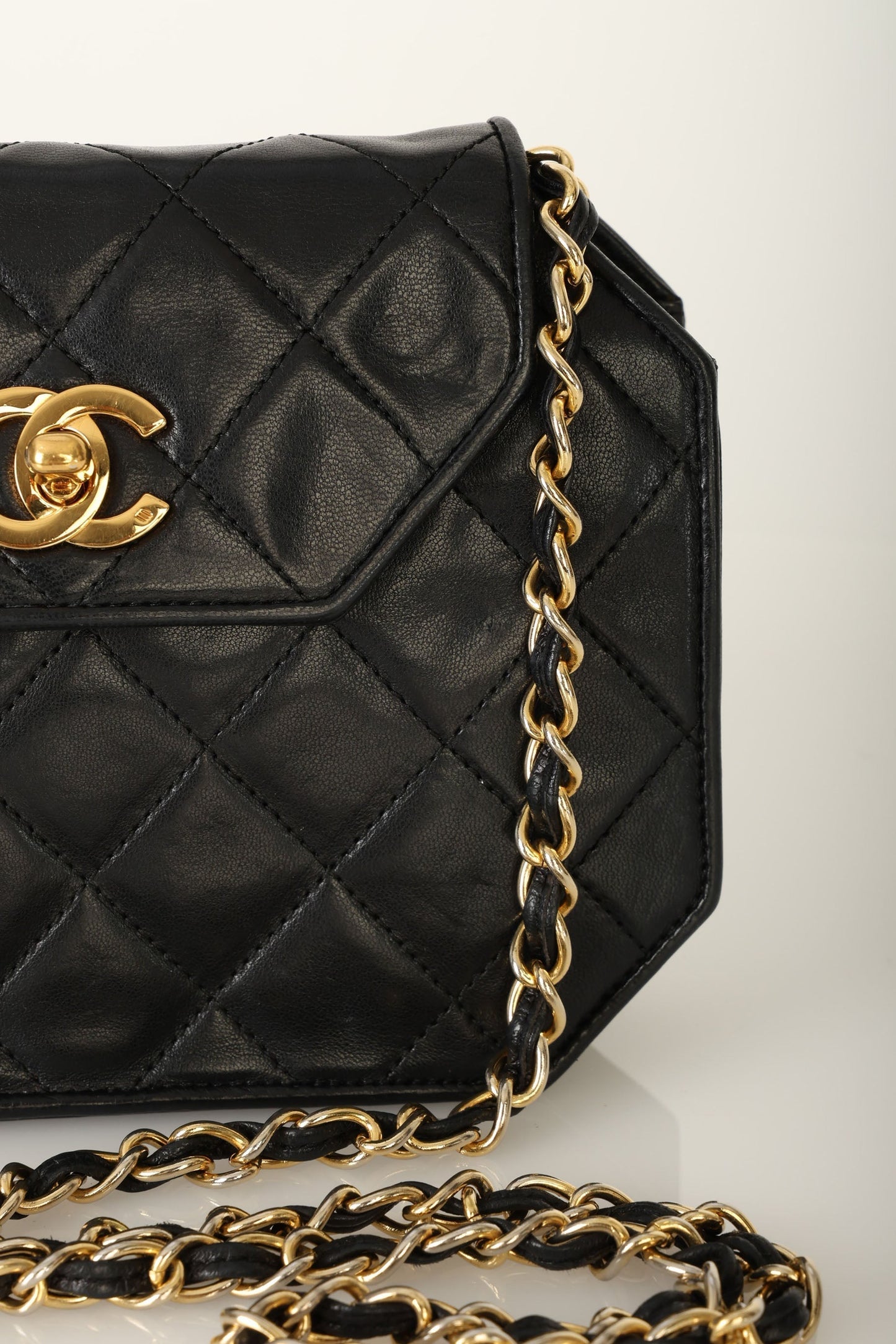 Extremely Rare Chanel 1989 Lambskin Octagon Mini Bag