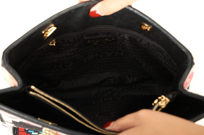 Chanel 2003 Needlepoint Icon Chain Tote