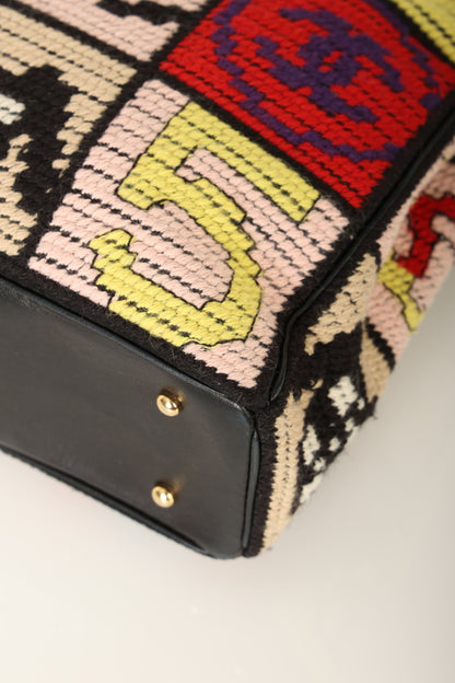 Chanel 2003 Needlepoint Icon Chain Tote