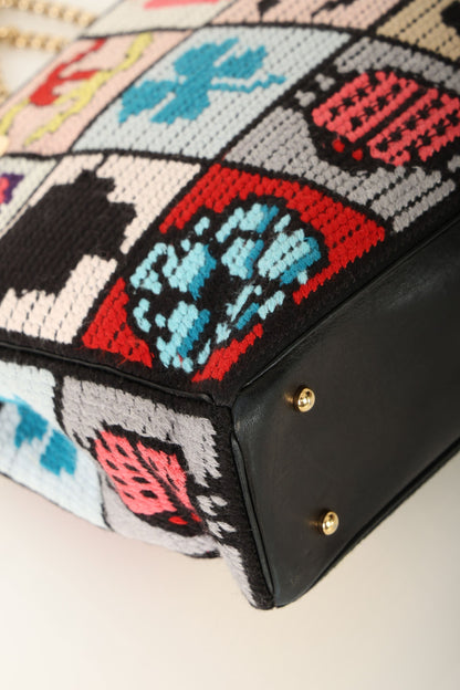 Chanel 2003 Needlepoint Icon Chain Tote