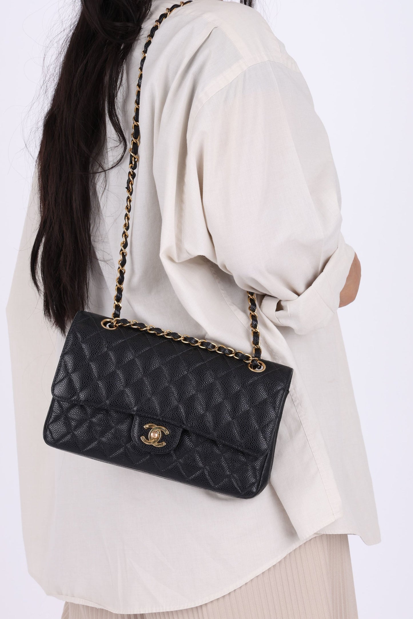 Chanel 2003 Caviar Medium Double Flap