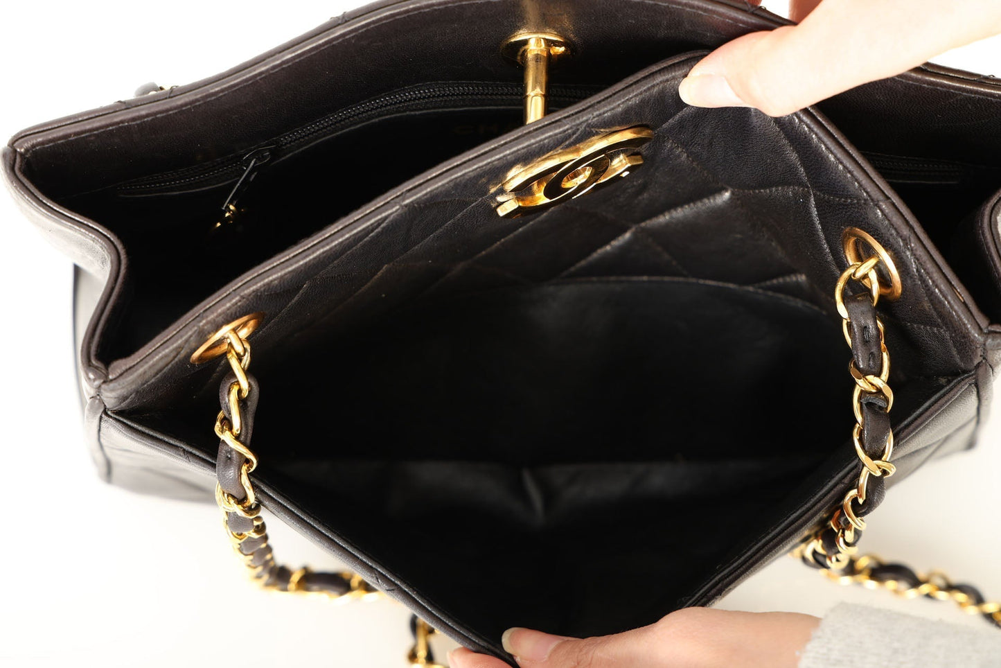 Chanel 1994 Lambskin Turnlock Tote