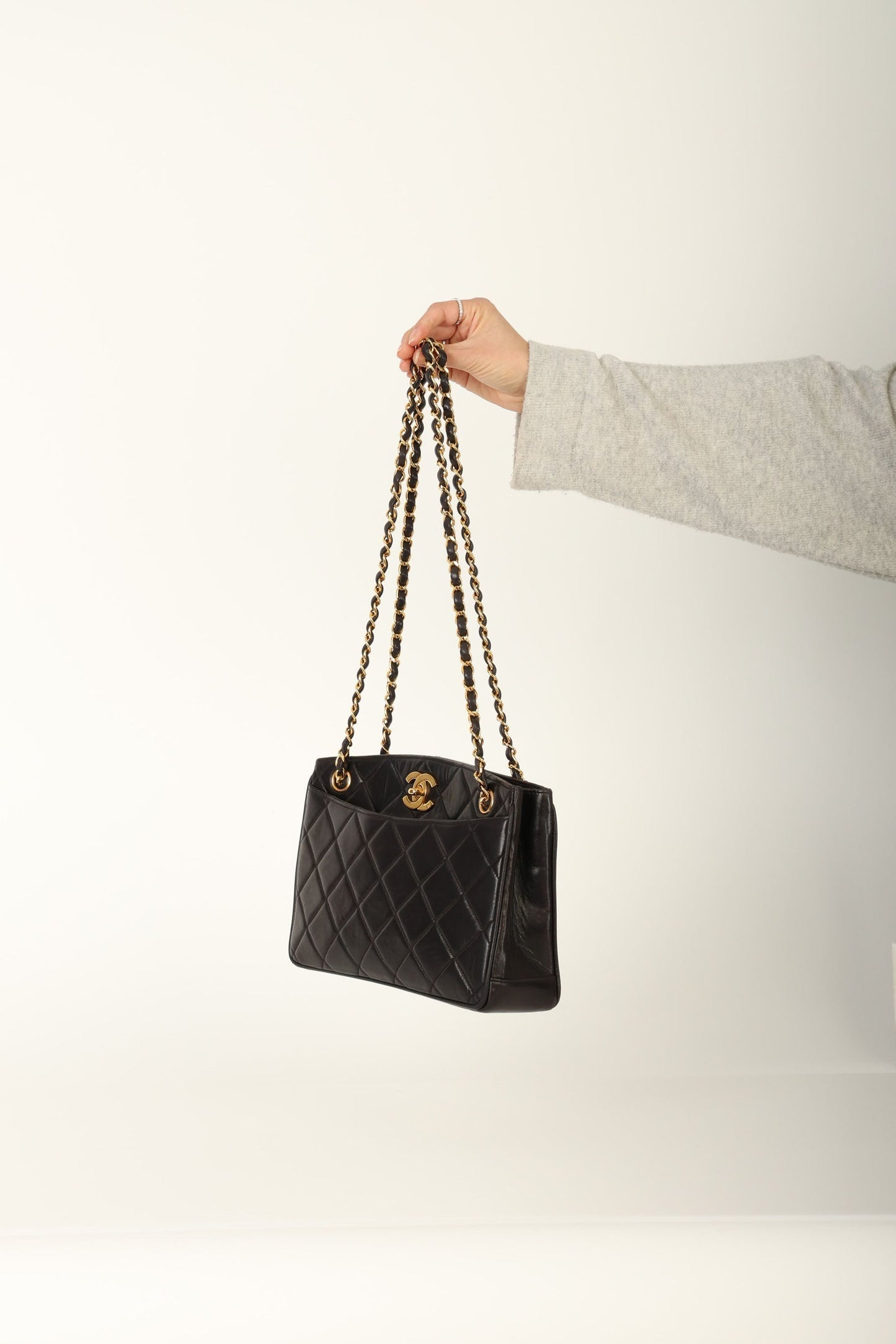 Chanel 1994 Lambskin Turnlock Tote