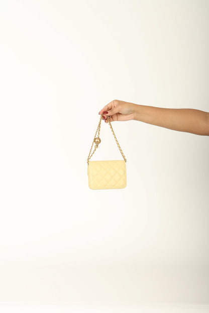 Chanel 2020 Lambskin Pearl Crush Cardholder on Chain