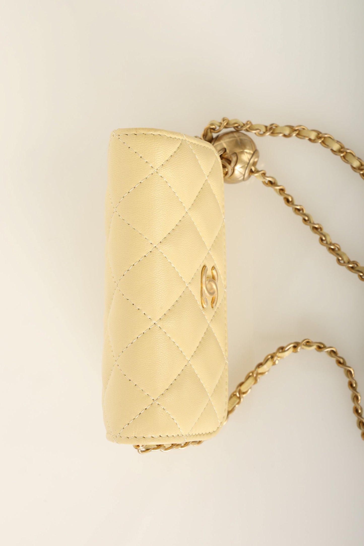 Chanel 2020 Lambskin Pearl Crush Cardholder on Chain