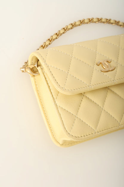 Chanel 2020 Lambskin Pearl Crush Cardholder on Chain