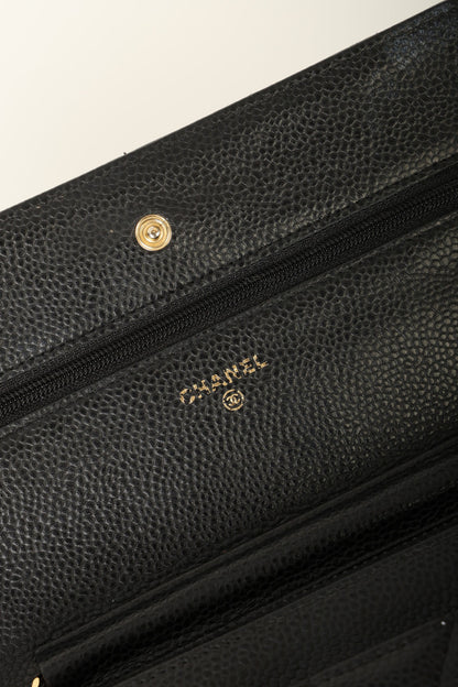 Chanel 2017 Caviar Wallet on Chain