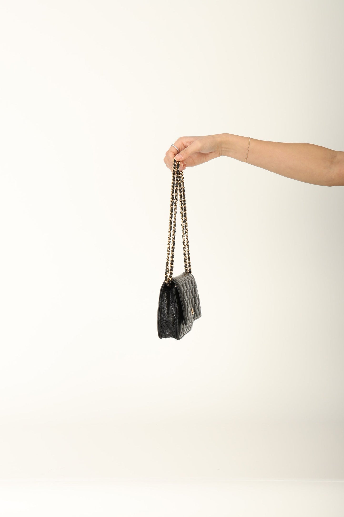 Chanel 2017 Caviar Wallet on Chain