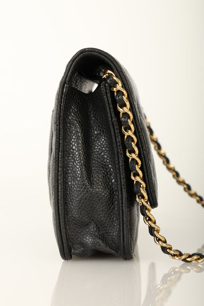 Chanel 2017 Caviar Wallet on Chain