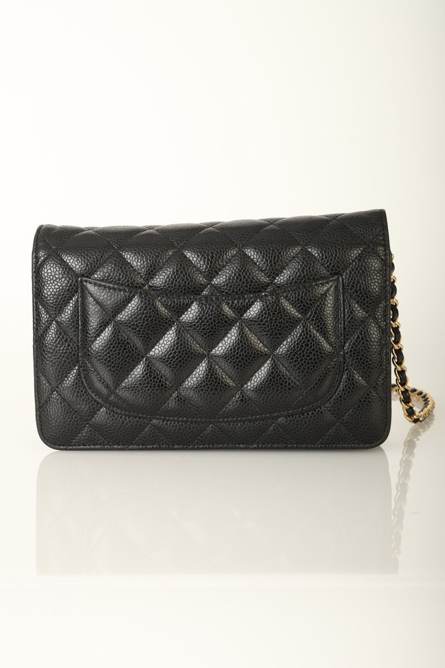 Chanel 2017 Caviar Wallet on Chain