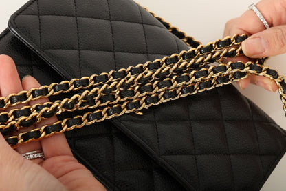 Chanel 2017 Caviar Wallet on Chain