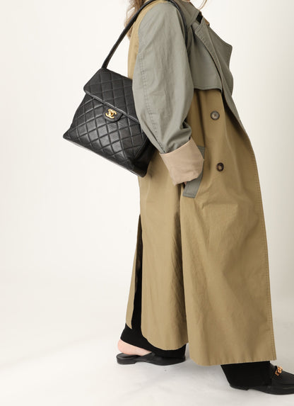 Chanel Caviar Double Turnlock Shoulder Bag