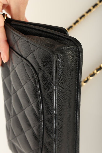 Chanel 2017 Caviar Wallet on Chain