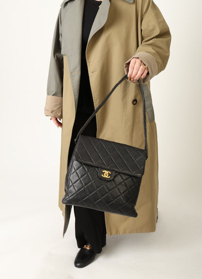 Chanel Caviar Double Turnlock Shoulder Bag