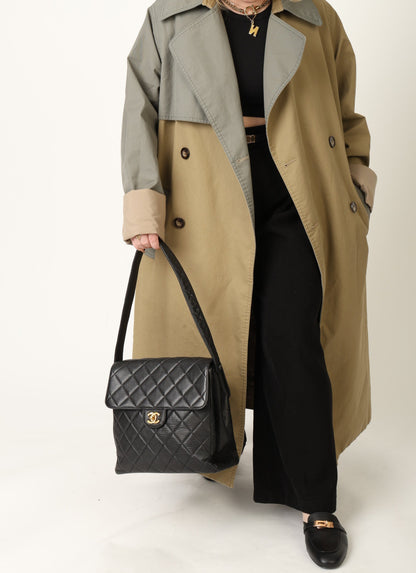 Chanel Caviar Double Turnlock Shoulder Bag