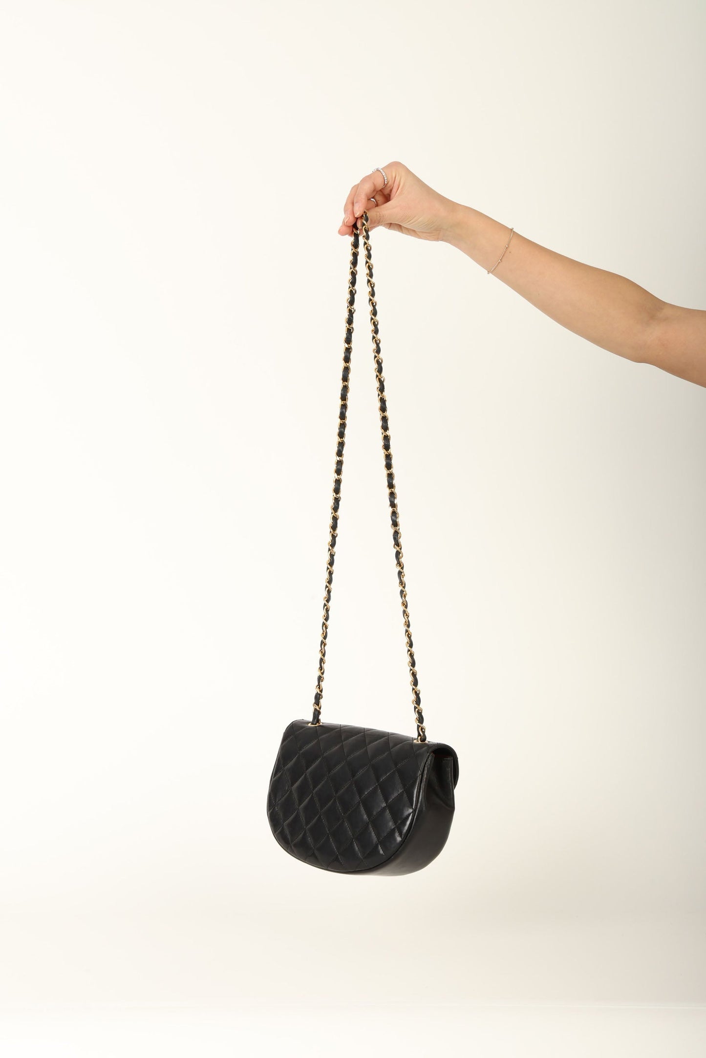 Chanel 1996 Lambskin Crescent Flap Bag