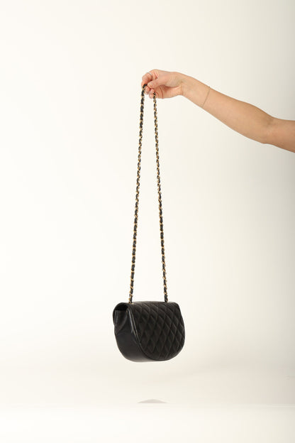 Chanel 1996 Lambskin Crescent Flap Bag