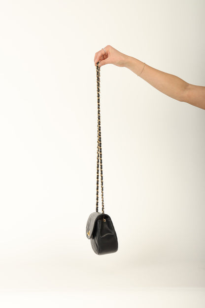 Chanel 1996 Lambskin Crescent Flap Bag