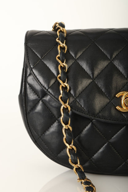 Chanel 1996 Lambskin Crescent Flap Bag