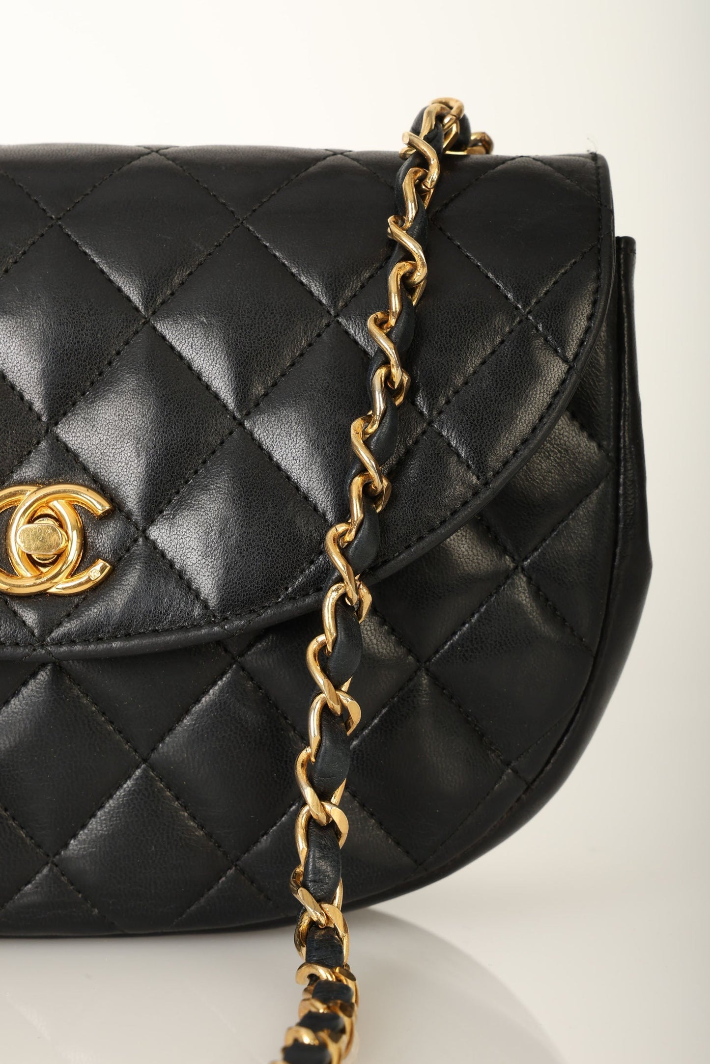 Chanel 1996 Lambskin Crescent Flap Bag