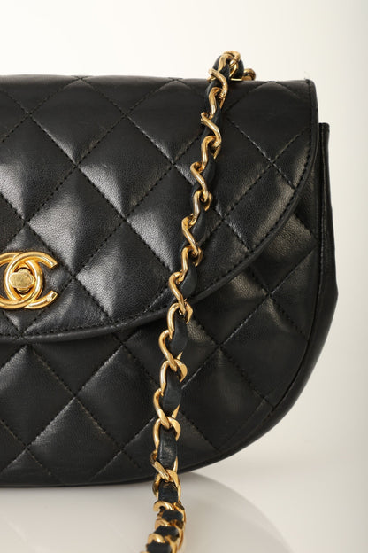 Chanel 1996 Lambskin Crescent Flap Bag