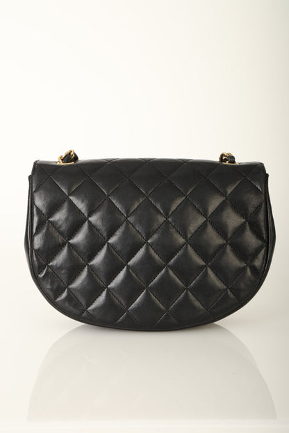 Chanel 1996 Lambskin Crescent Flap Bag