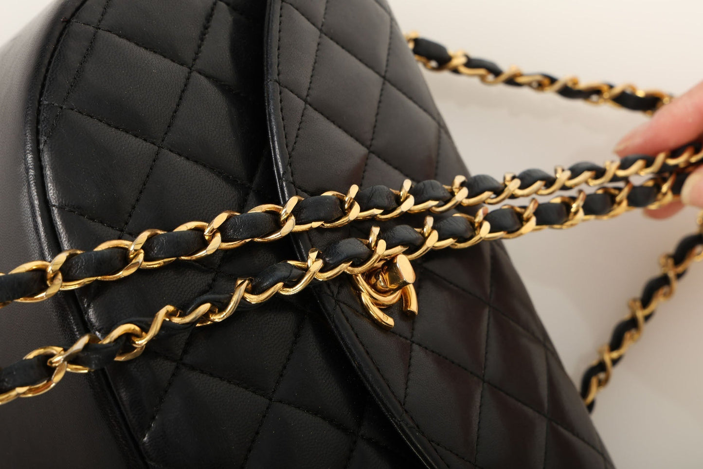 Chanel 1996 Lambskin Crescent Flap Bag