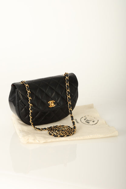 Chanel 1996 Lambskin Crescent Flap Bag
