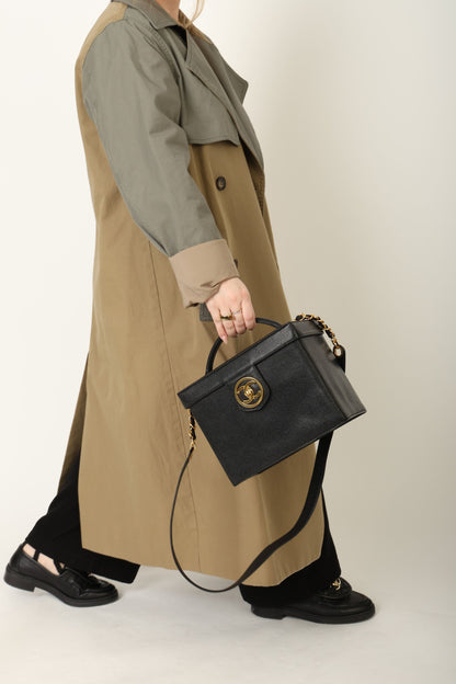 Chanel 1994 Caviar Double Sided Turnlock Vanity