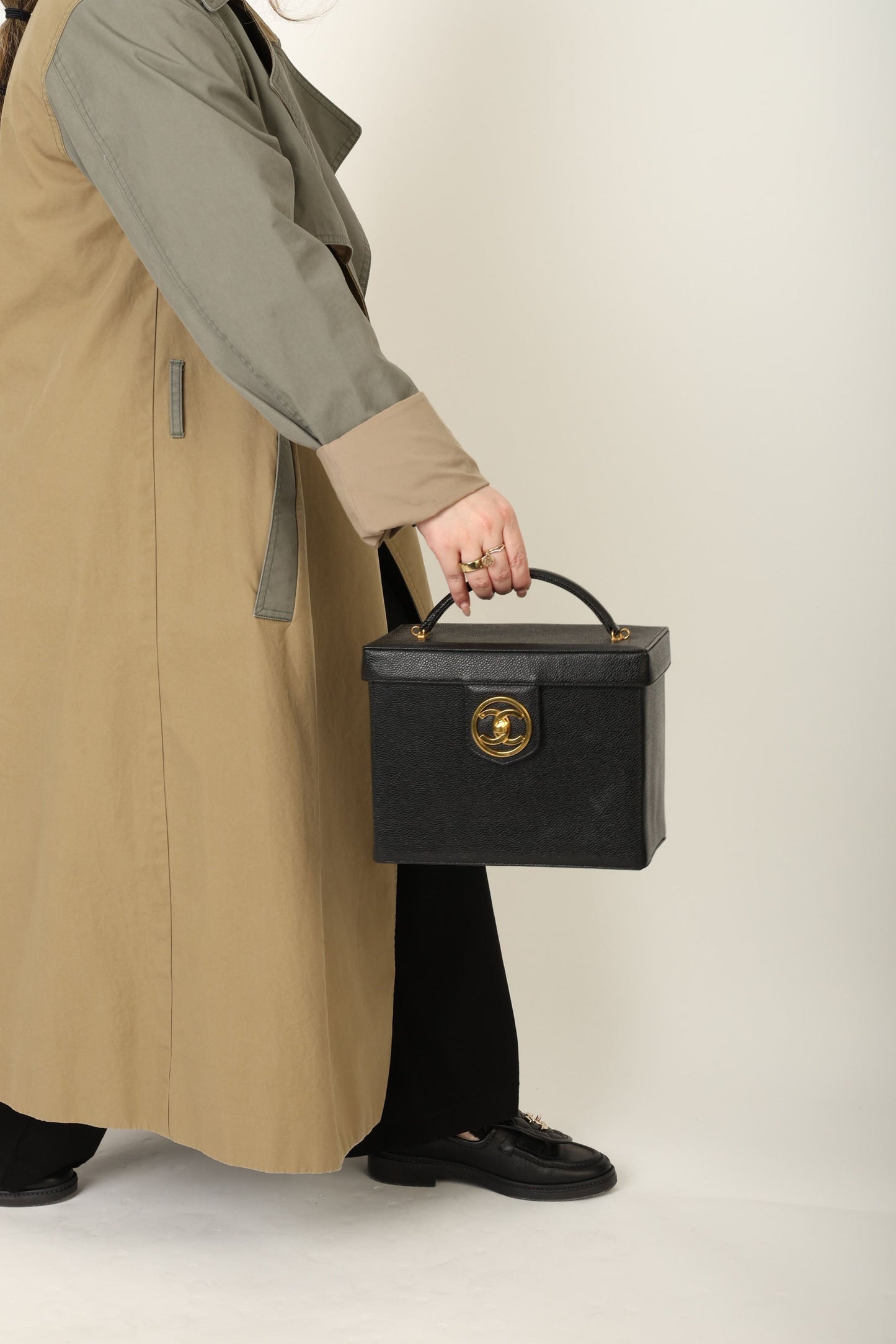 Chanel 1994 Caviar Double Sided Turnlock Vanity
