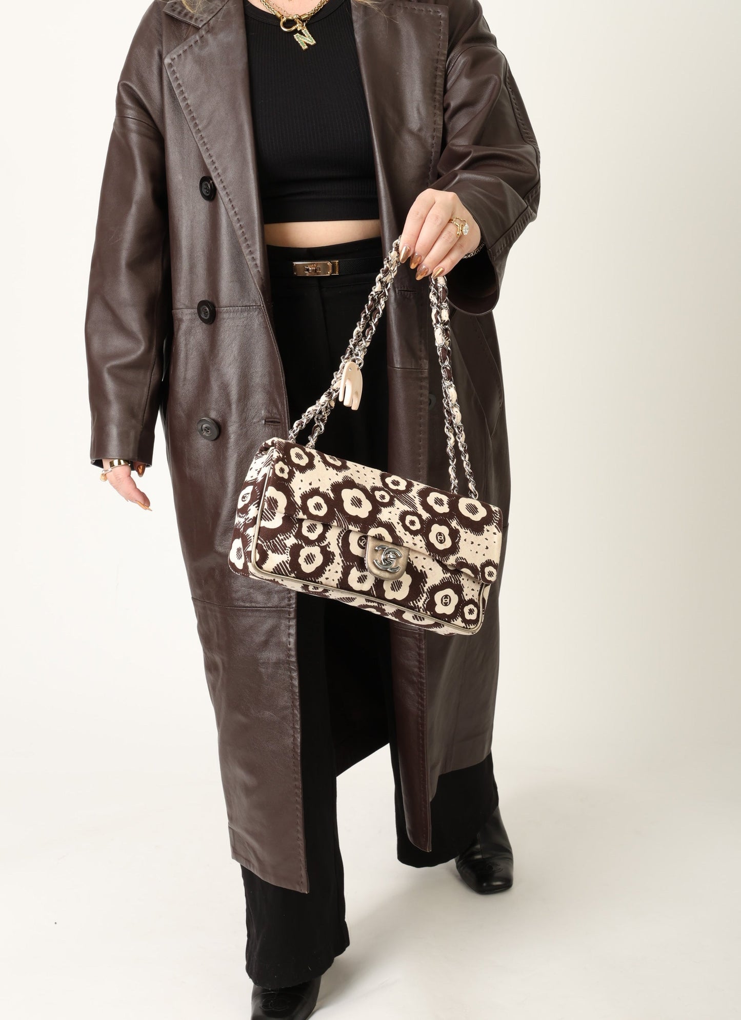 Chanel 2005 Canvas Camellia East West Flap