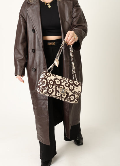 Chanel 2005 Canvas Camellia East West Flap