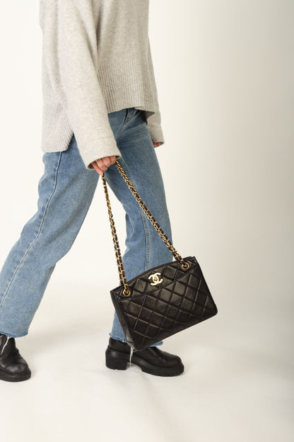 Chanel 1994 Lambskin Turnlock Tote