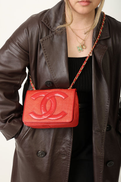 Extremely Rare Chanel Raffia Timeless Mini Full Flap