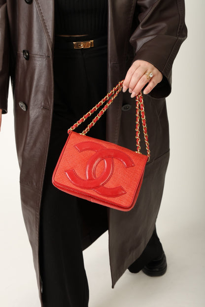 Extremely Rare Chanel Raffia Timeless Mini Full Flap