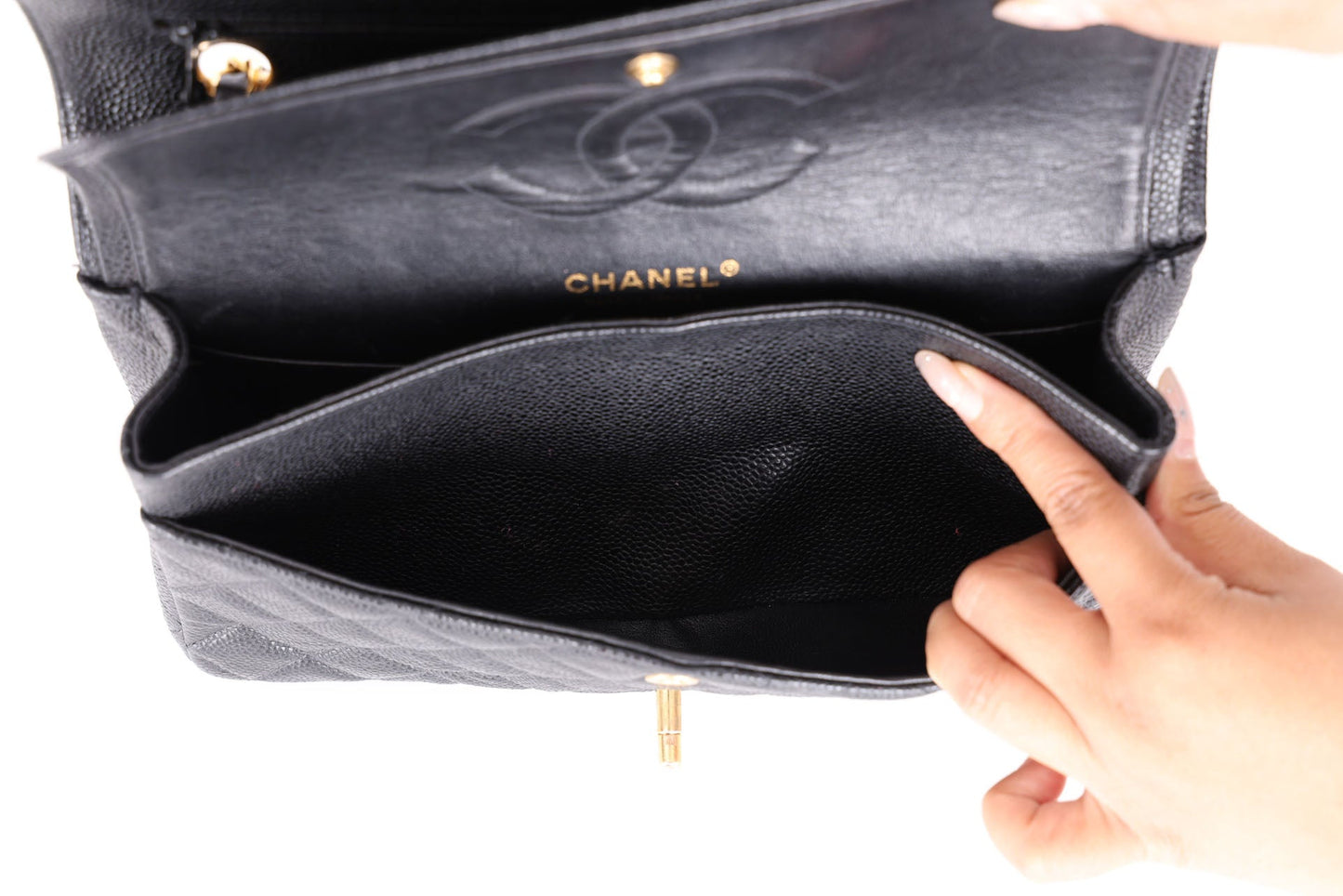 Chanel 2003 Caviar Medium Double Flap