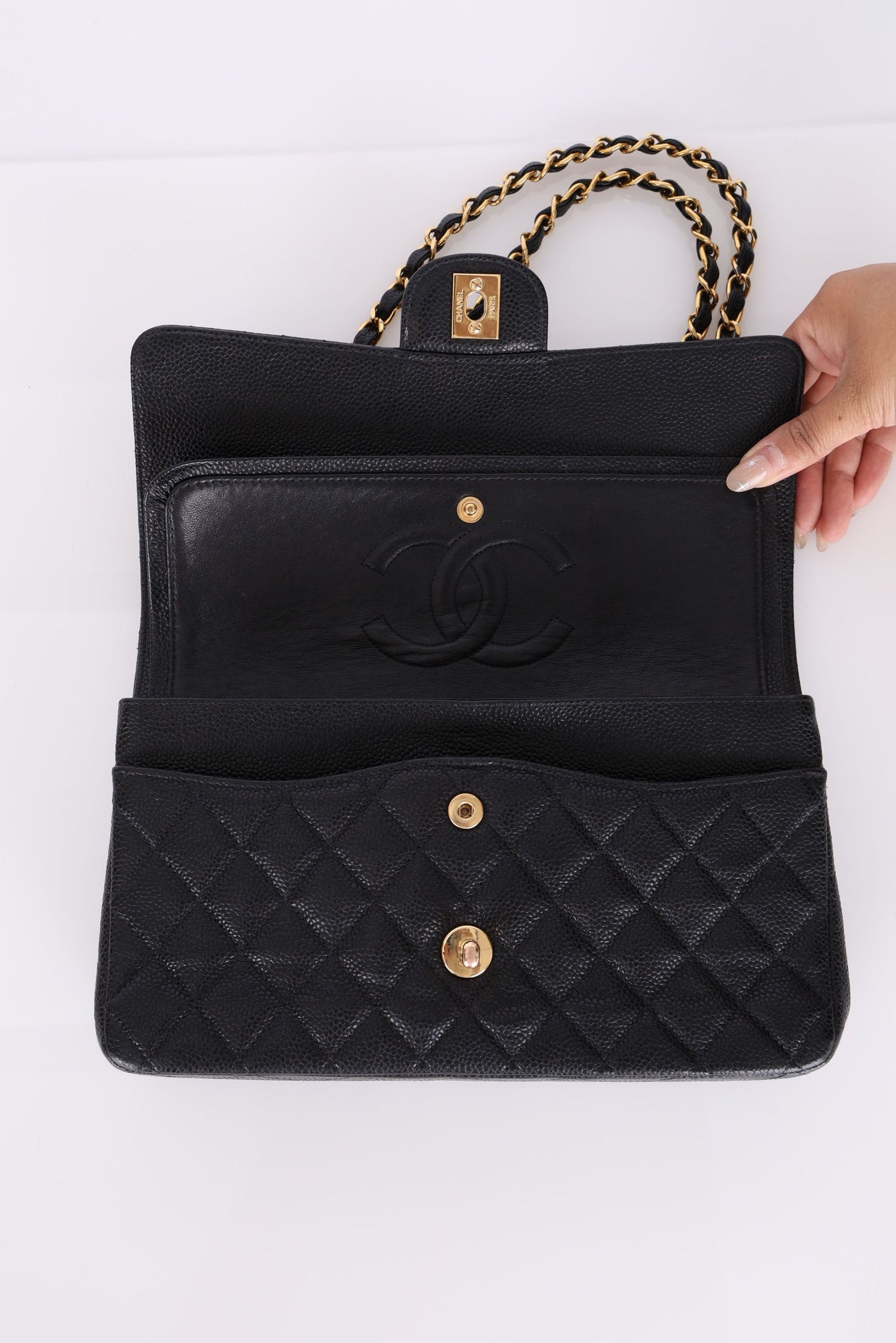 Chanel 2003 Caviar Medium Double Flap