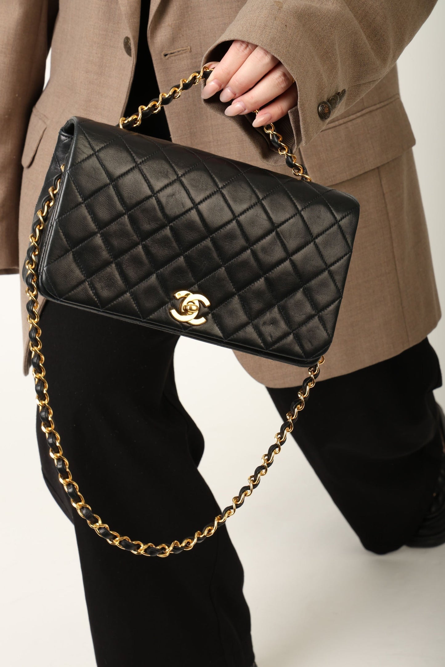 Chanel 1991 Lambskin Turnlock Full Flap
