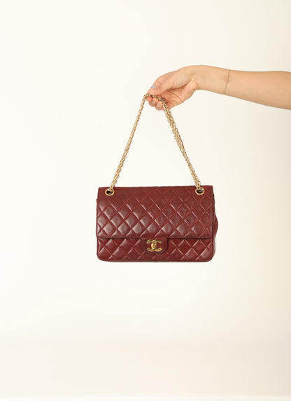 Chanel 1989 Red Lambskin Re-Issue Double Flap
