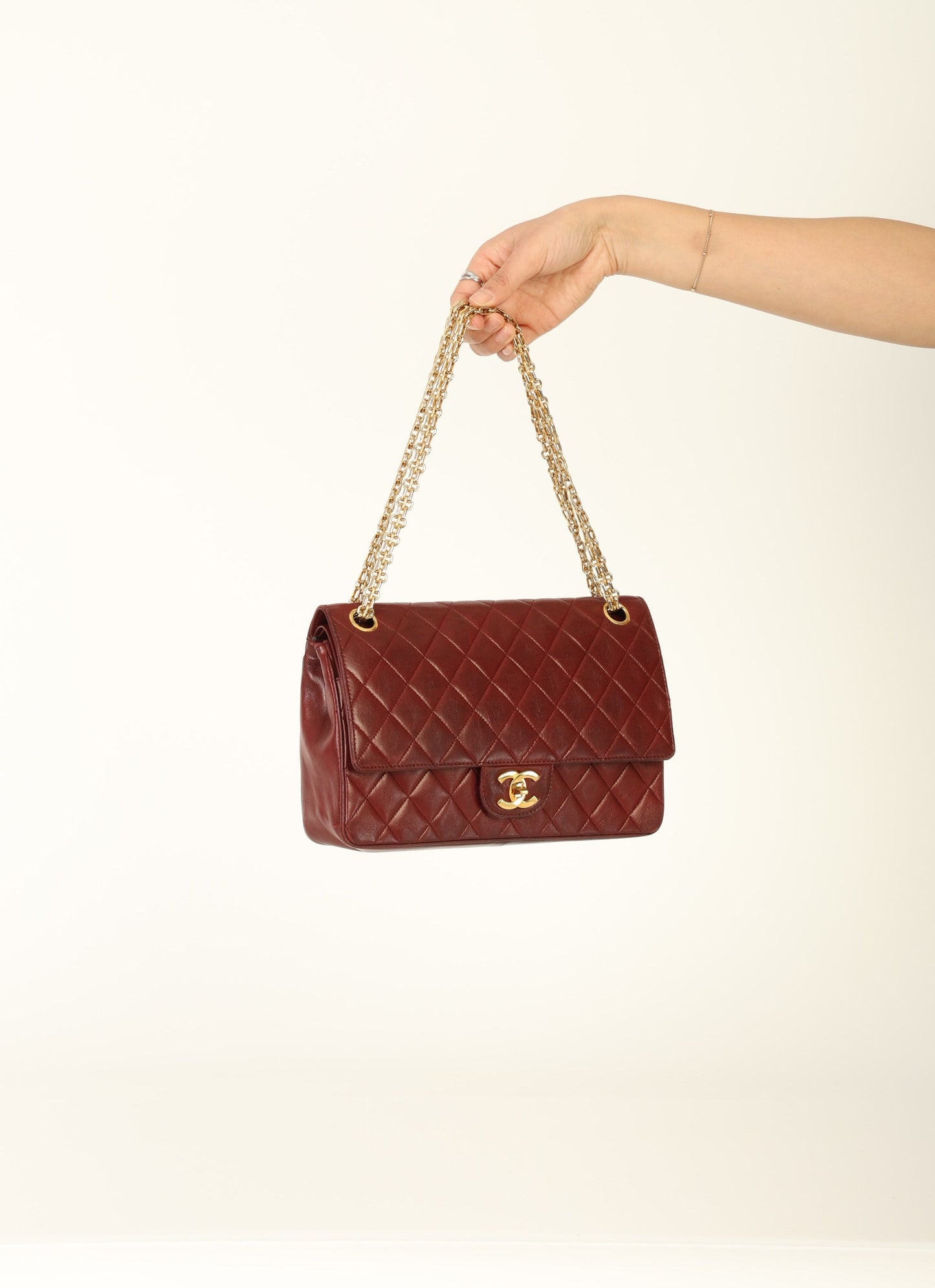 Chanel 1989 Red Lambskin Re-Issue Double Flap
