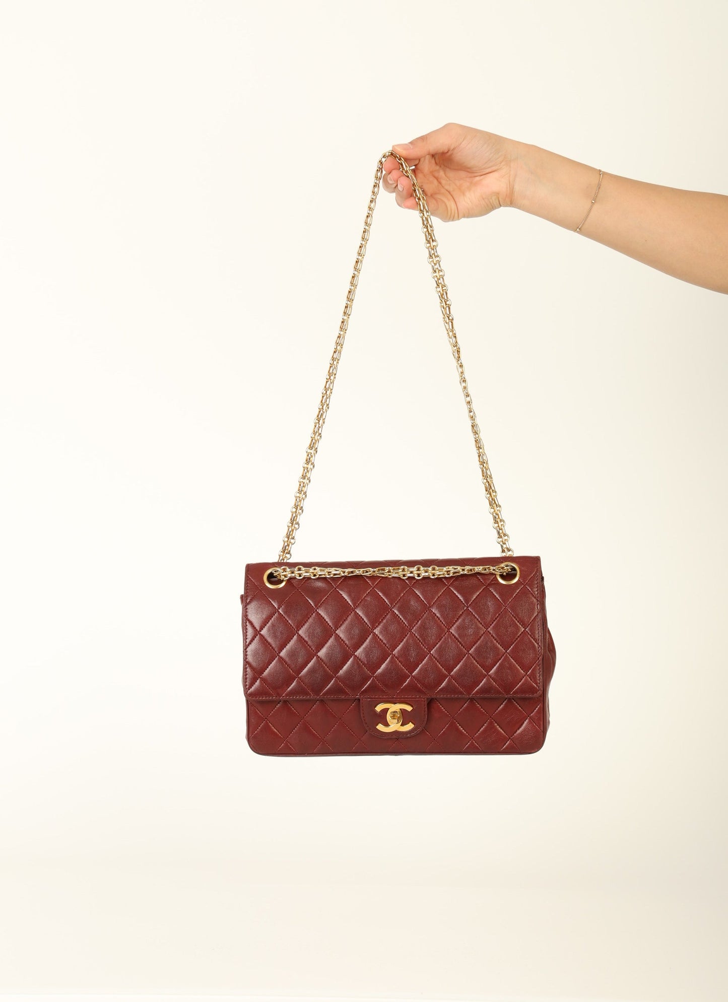 Chanel 1989 Red Lambskin Re-Issue Double Flap