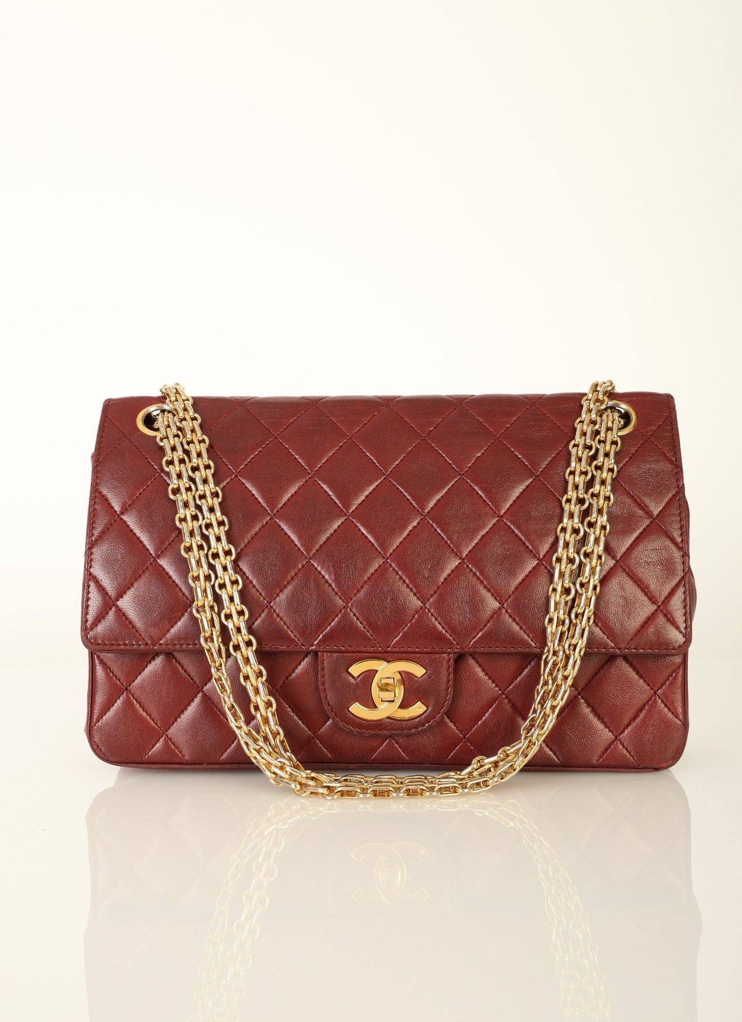 Chanel 1989 Red Lambskin Re-Issue Double Flap