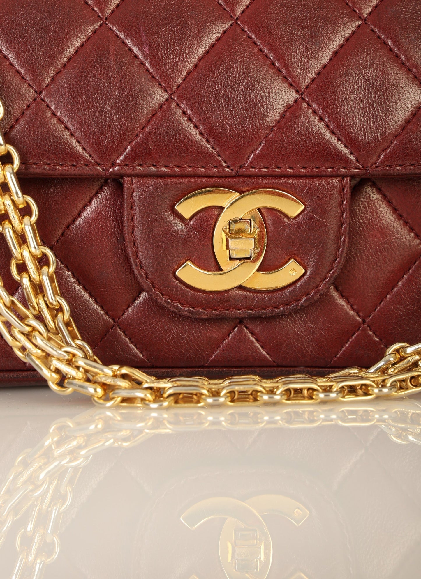 Chanel 1989 Red Lambskin Re-Issue Double Flap