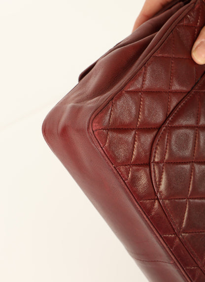 Chanel 1989 Red Lambskin Re-Issue Double Flap