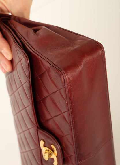 Chanel 1989 Red Lambskin Re-Issue Double Flap
