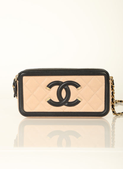 Chanel 2018 Caviar Filigree Chain Shoulder Bag