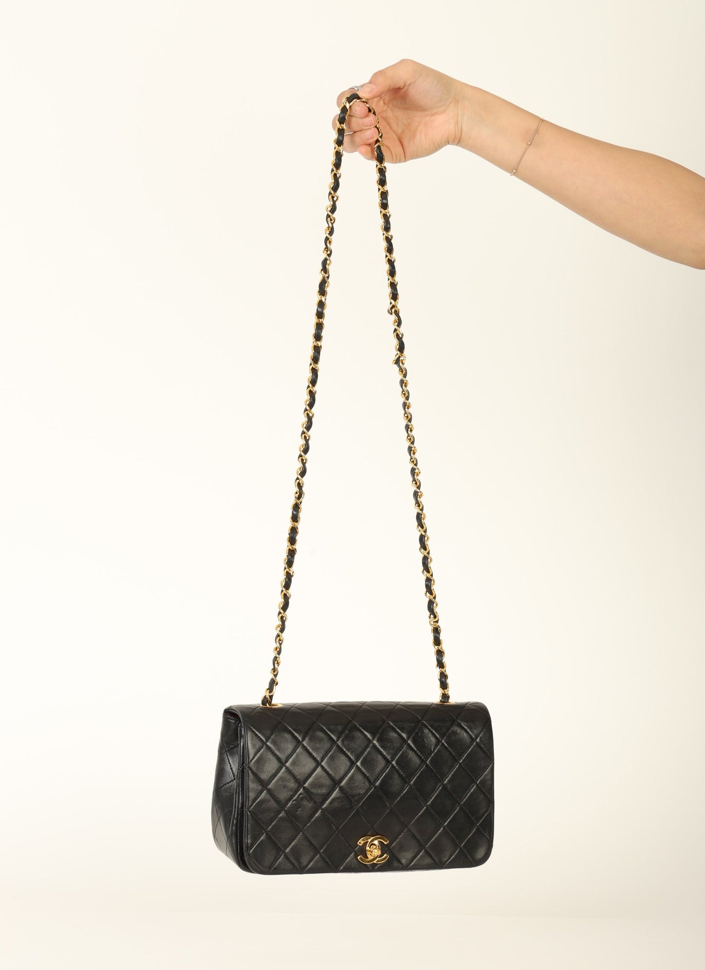 Chanel 1989 Lambskin Turnlock Medium Full Flap