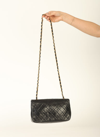 Chanel 1989 Lambskin Turnlock Medium Full Flap