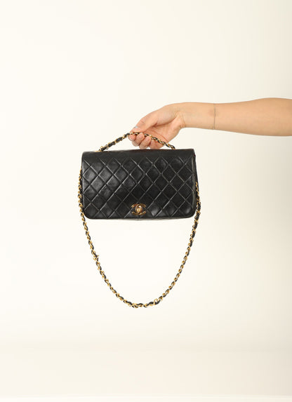 Chanel 1989 Lambskin Turnlock Medium Full Flap